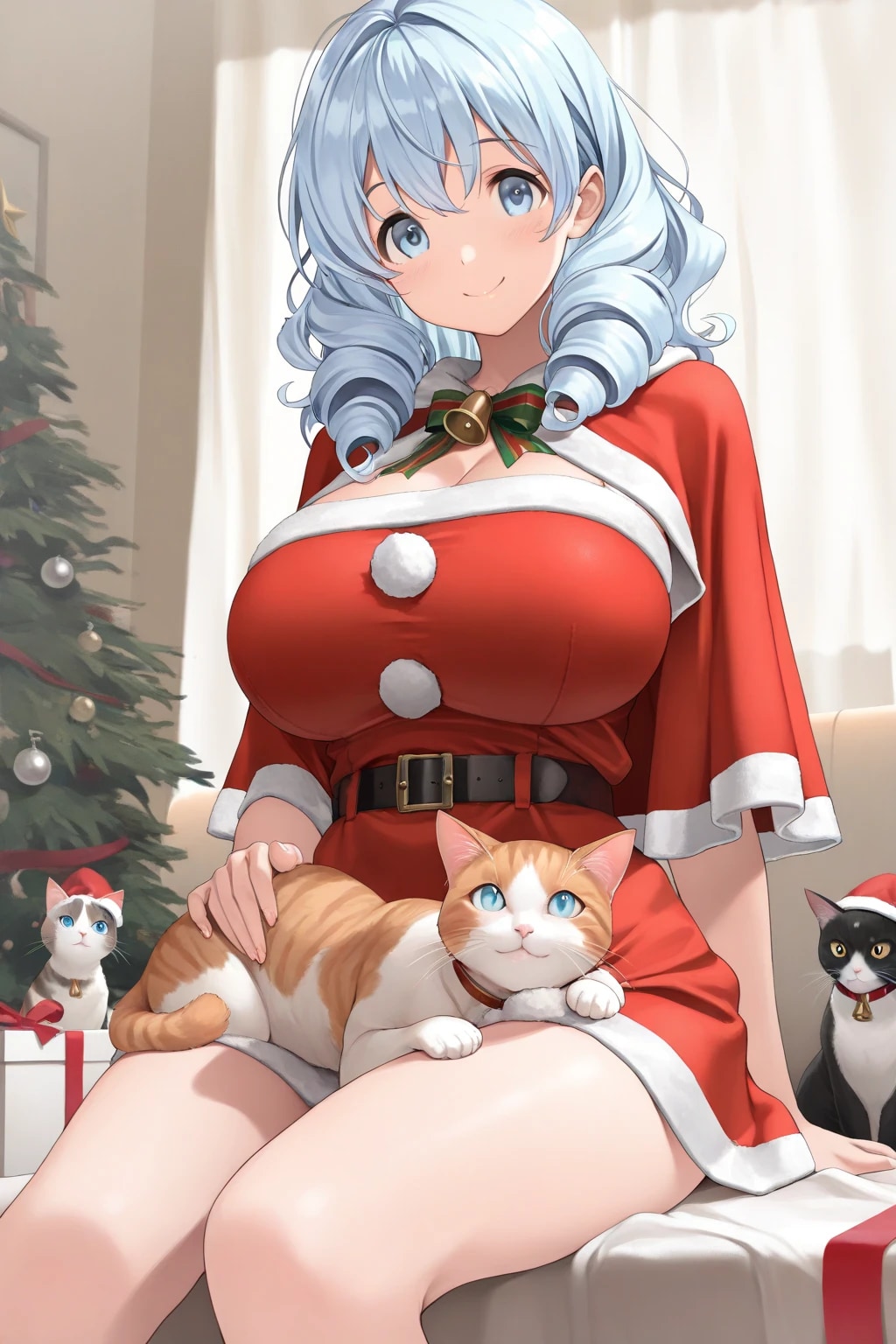 猫とサンタコス