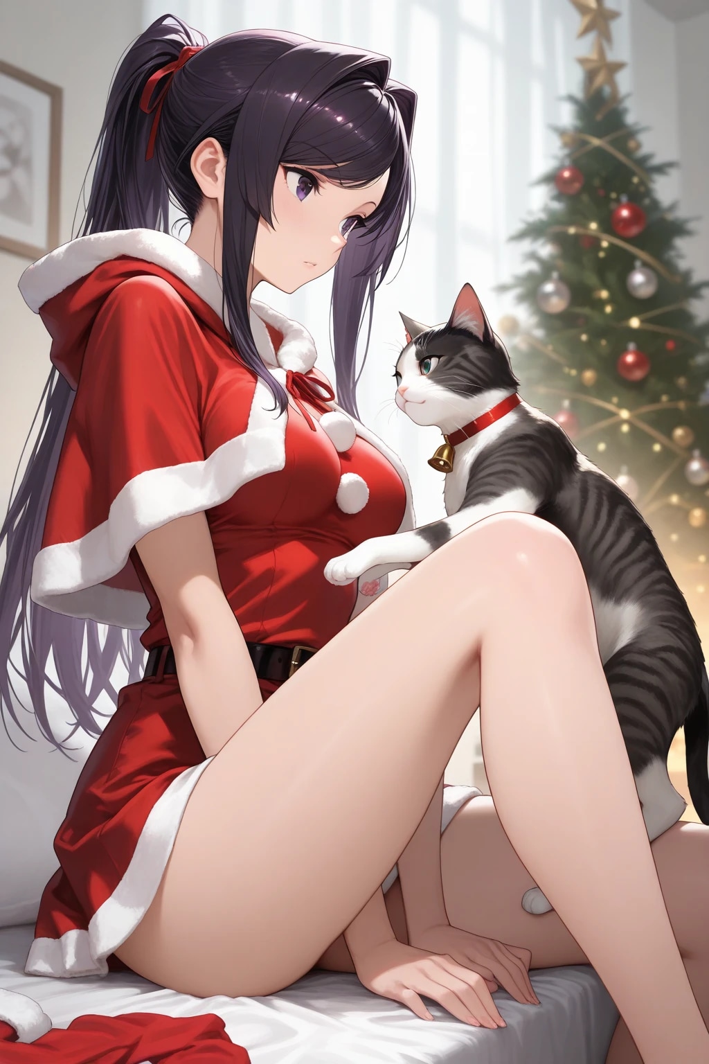 猫とサンタコス