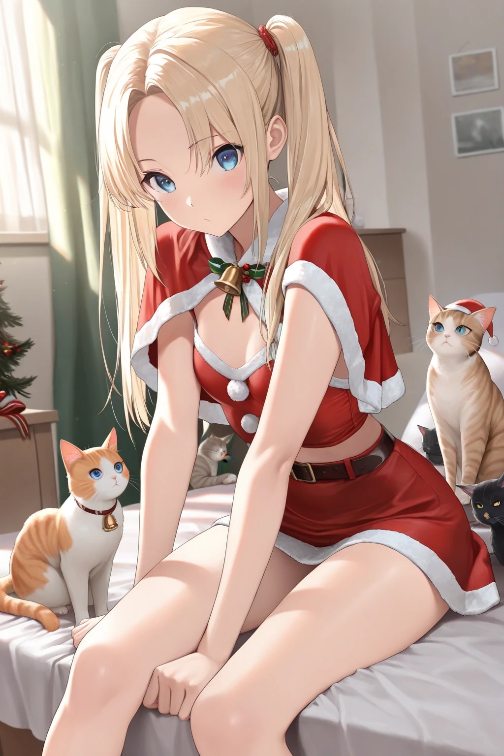 猫とサンタコス