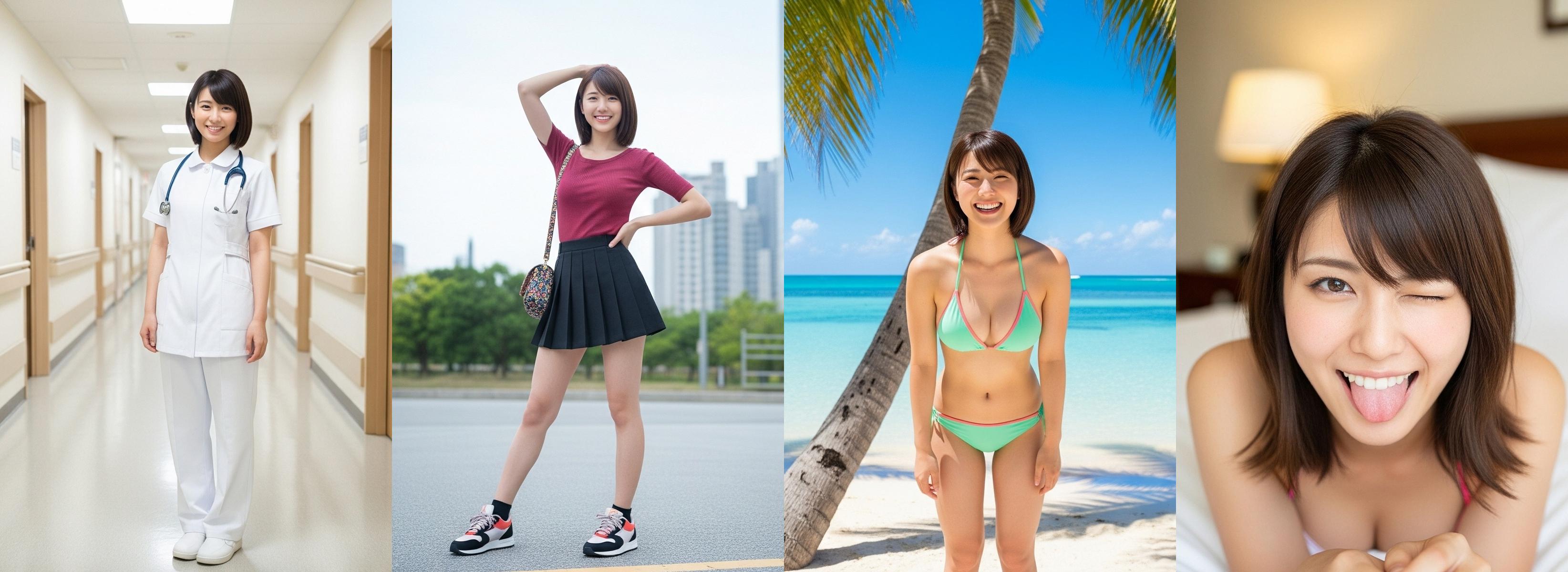 【特別公開】ナースの私服＆ビキニ＆舌出し part1