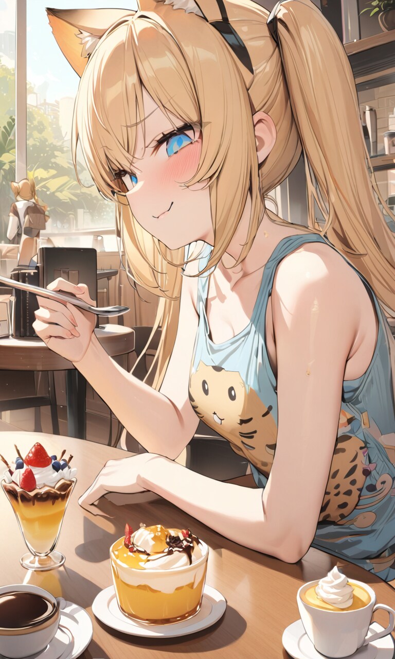 こるり「スイーツグルメ」まや「はいはい」 | の人気AIイラスト・グラビア