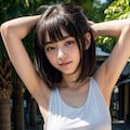 white tanktop armpit 4枚目