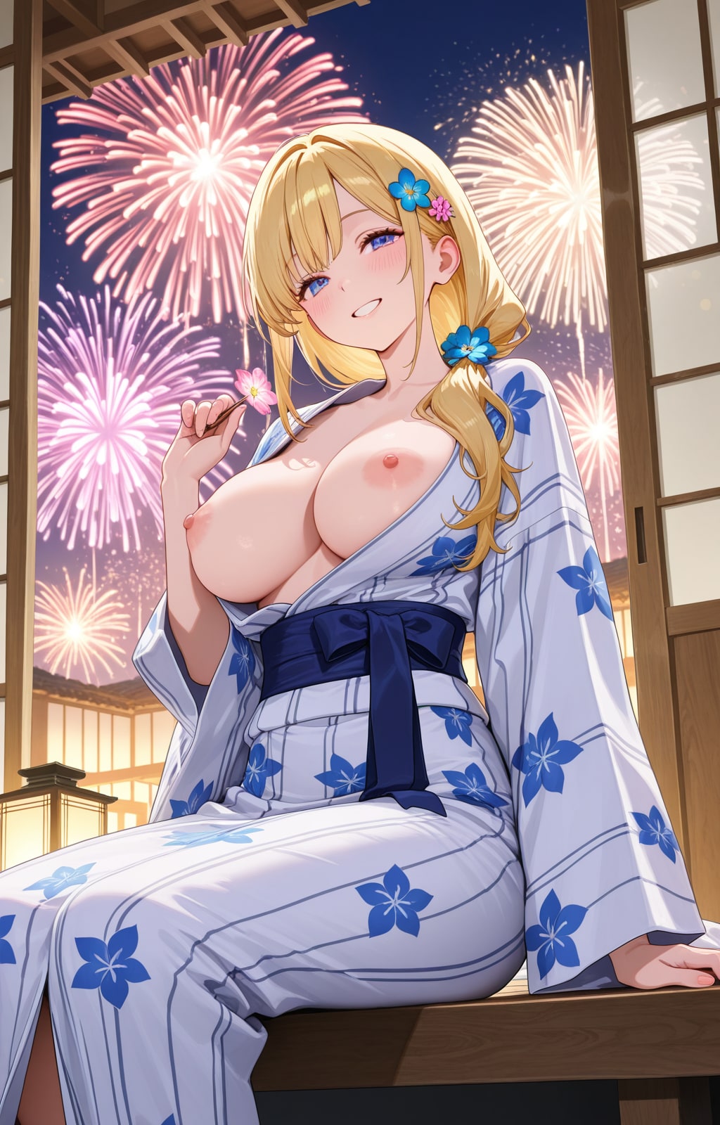花火の見える旅館で