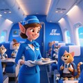 エルフ航空のCAと修学旅行子猫たちの空の旅 4枚目