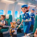 エルフ航空のCAと修学旅行子猫たちの空の旅 3枚目
