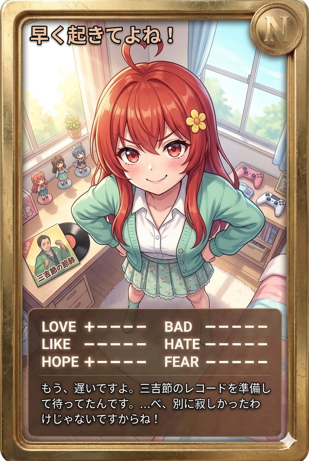 朝カード「早く起きてよね！」
