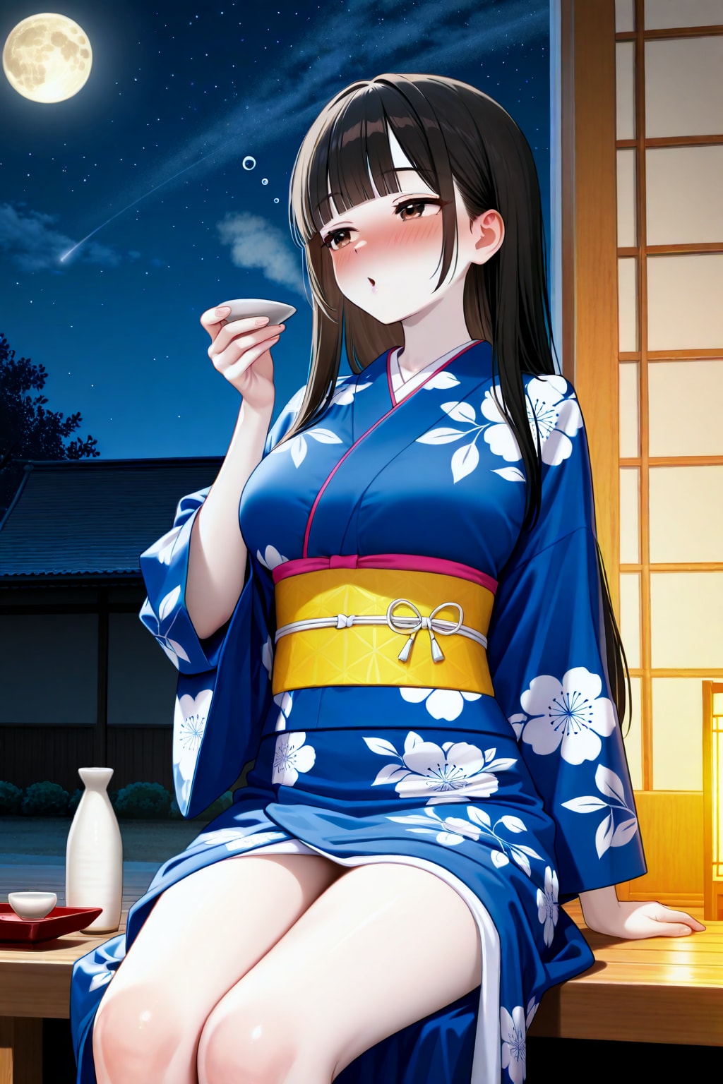 サキちゃんの月見酒