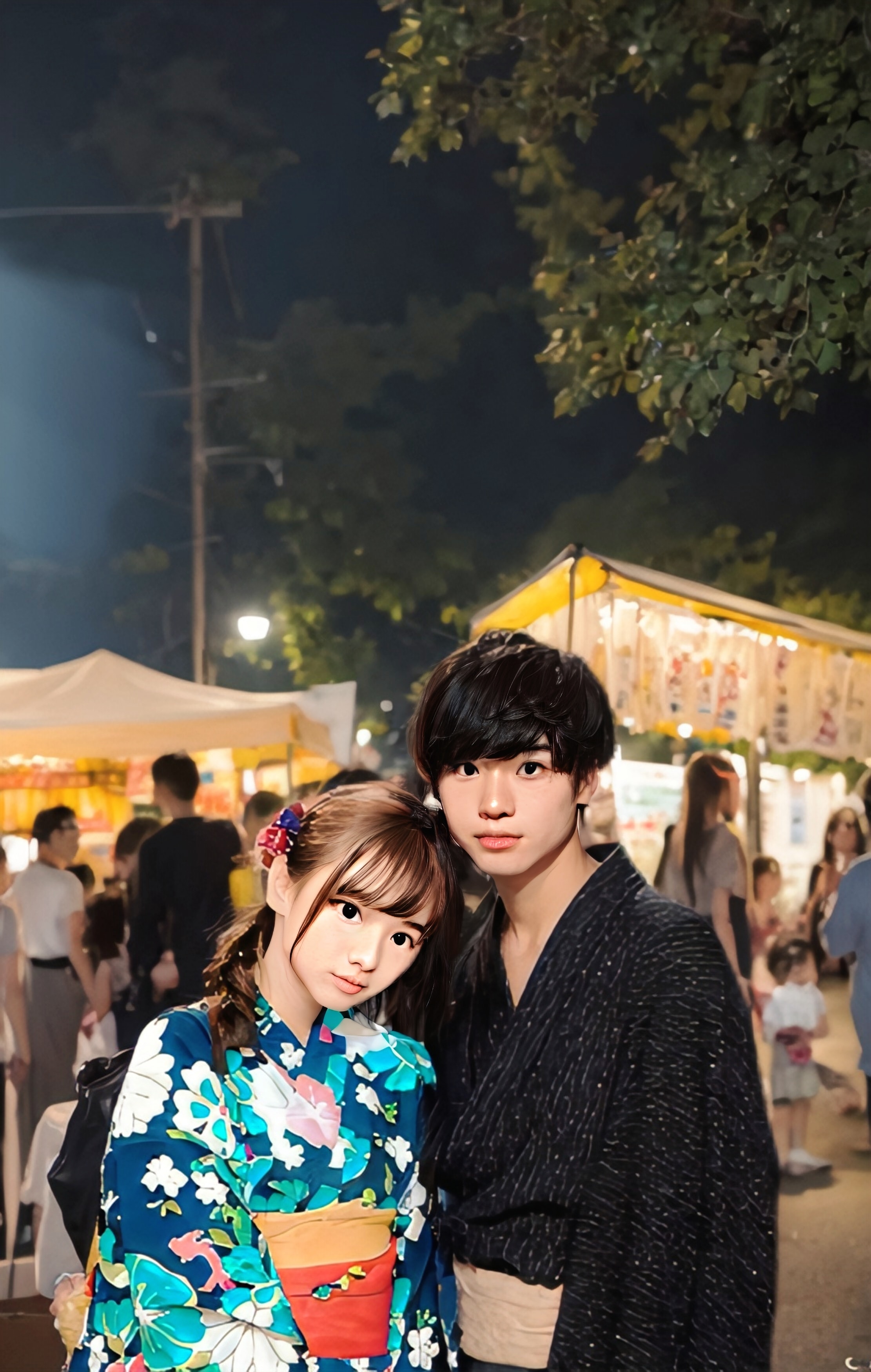 夏祭りで浴衣デート