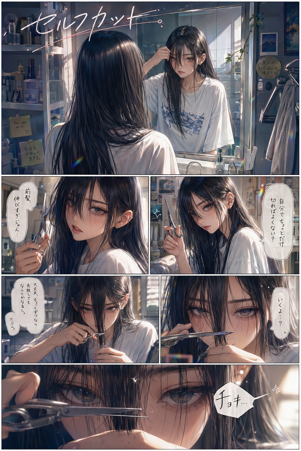 【漫画】セルフカット | の人気AIイラスト・グラビア