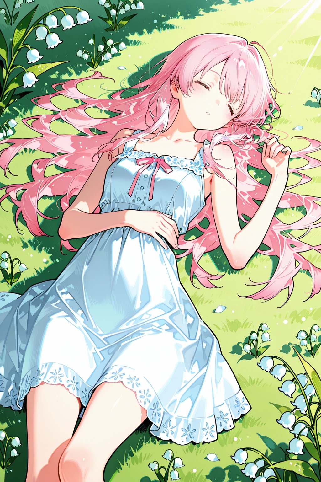 花畑でうたた寝 | の人気AIイラスト・グラビア