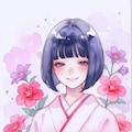 watercolor, girl, flower 8 4枚目