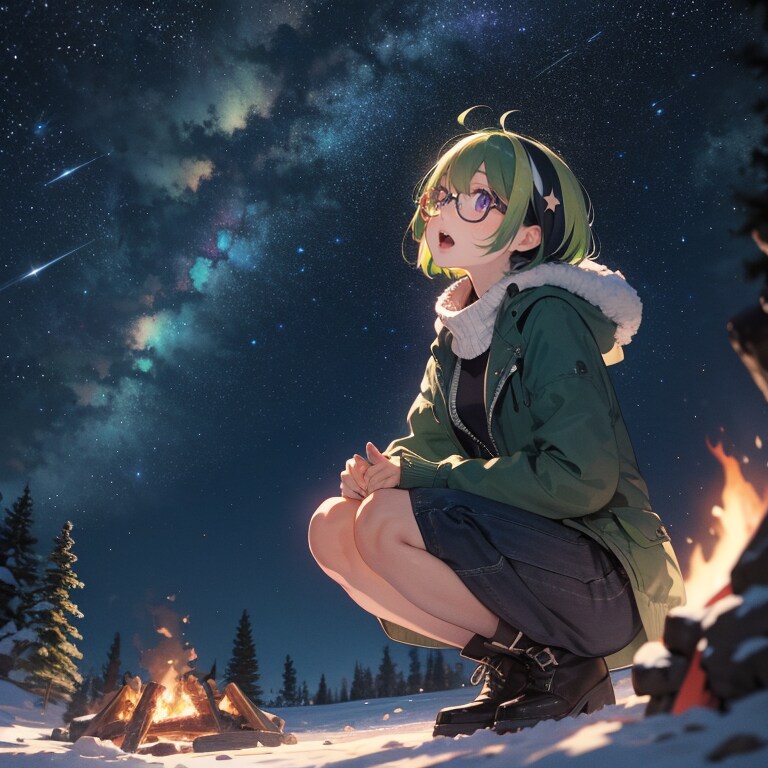 星空と流星群
