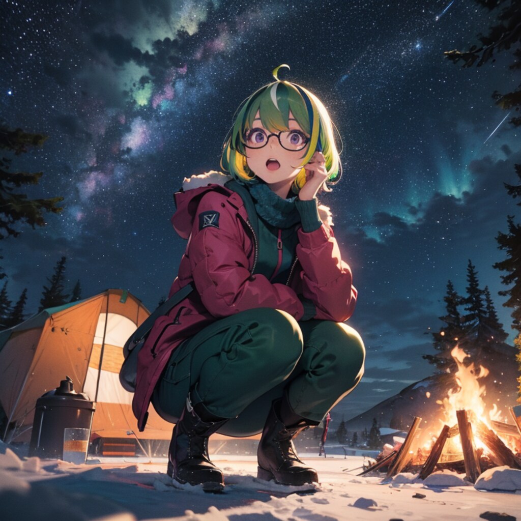 星空と流星群