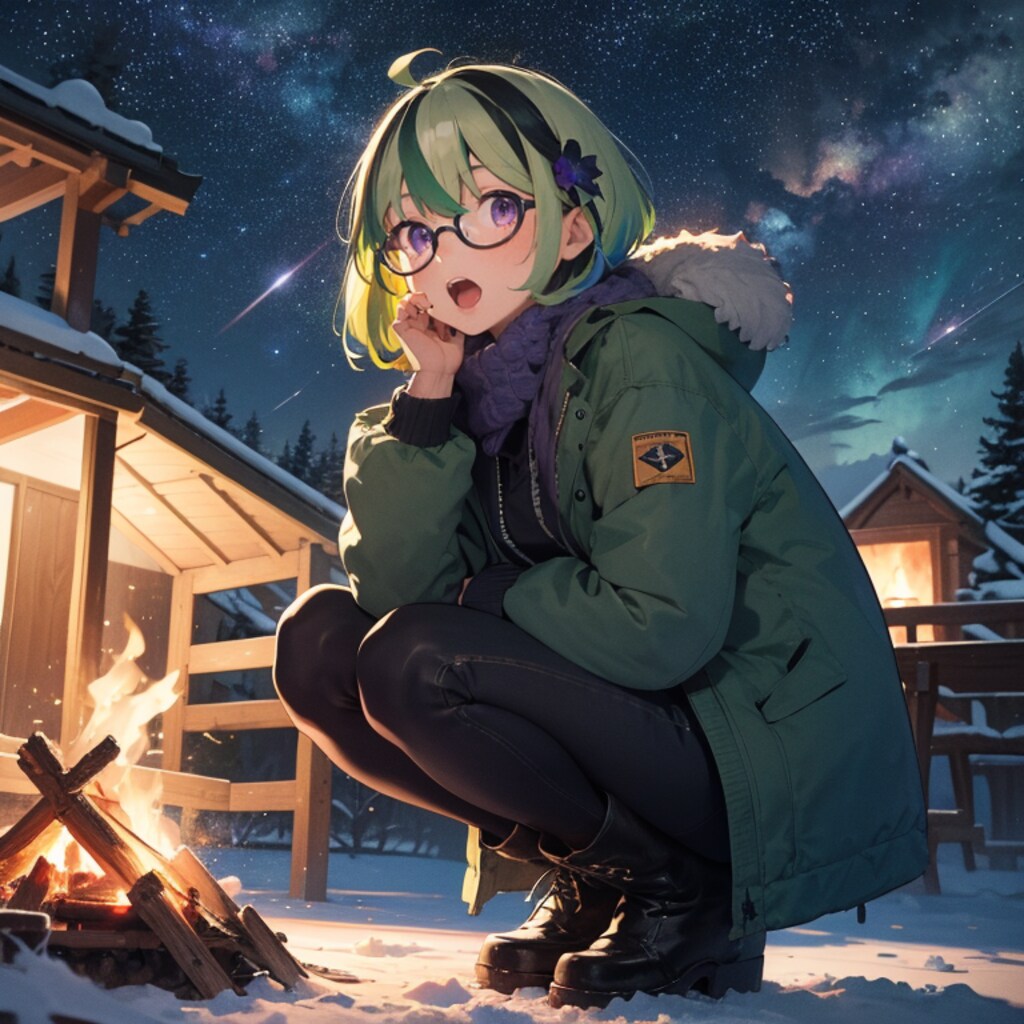 星空と流星群