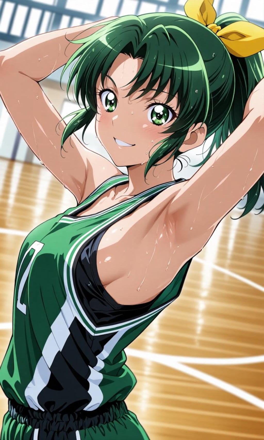 バスケを楽しむ緑川なお