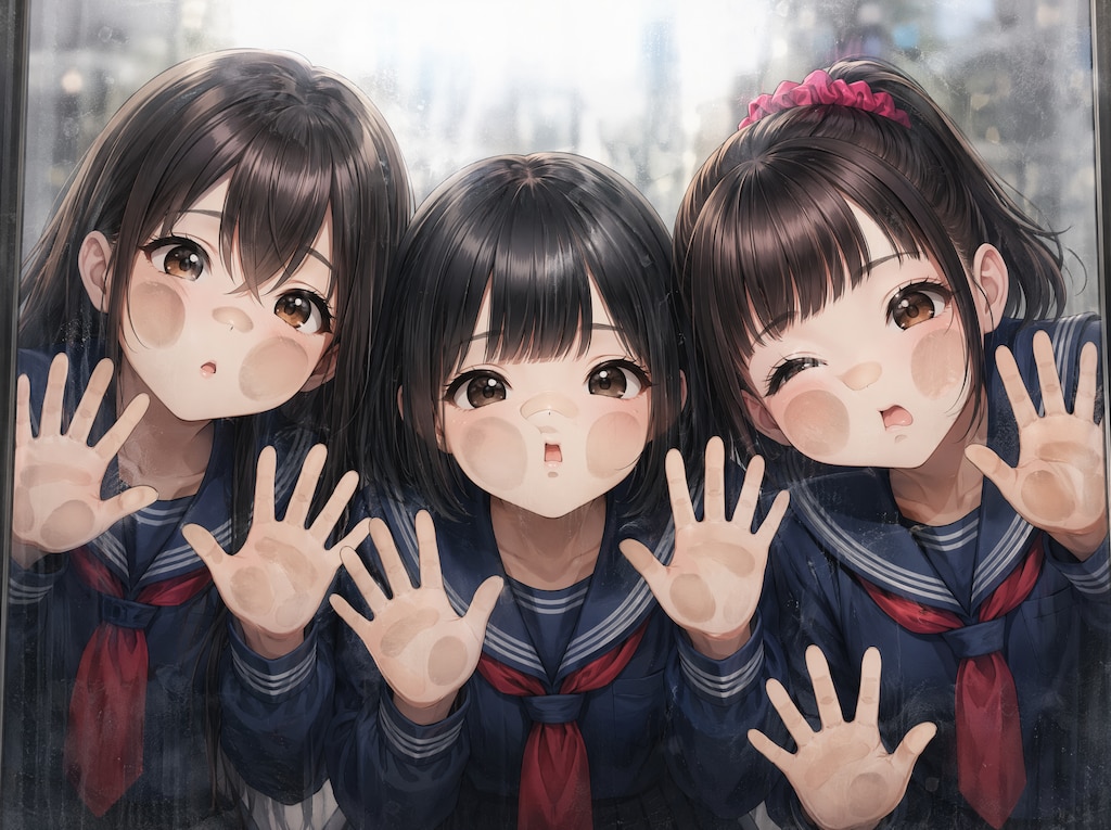 ガラス越しに