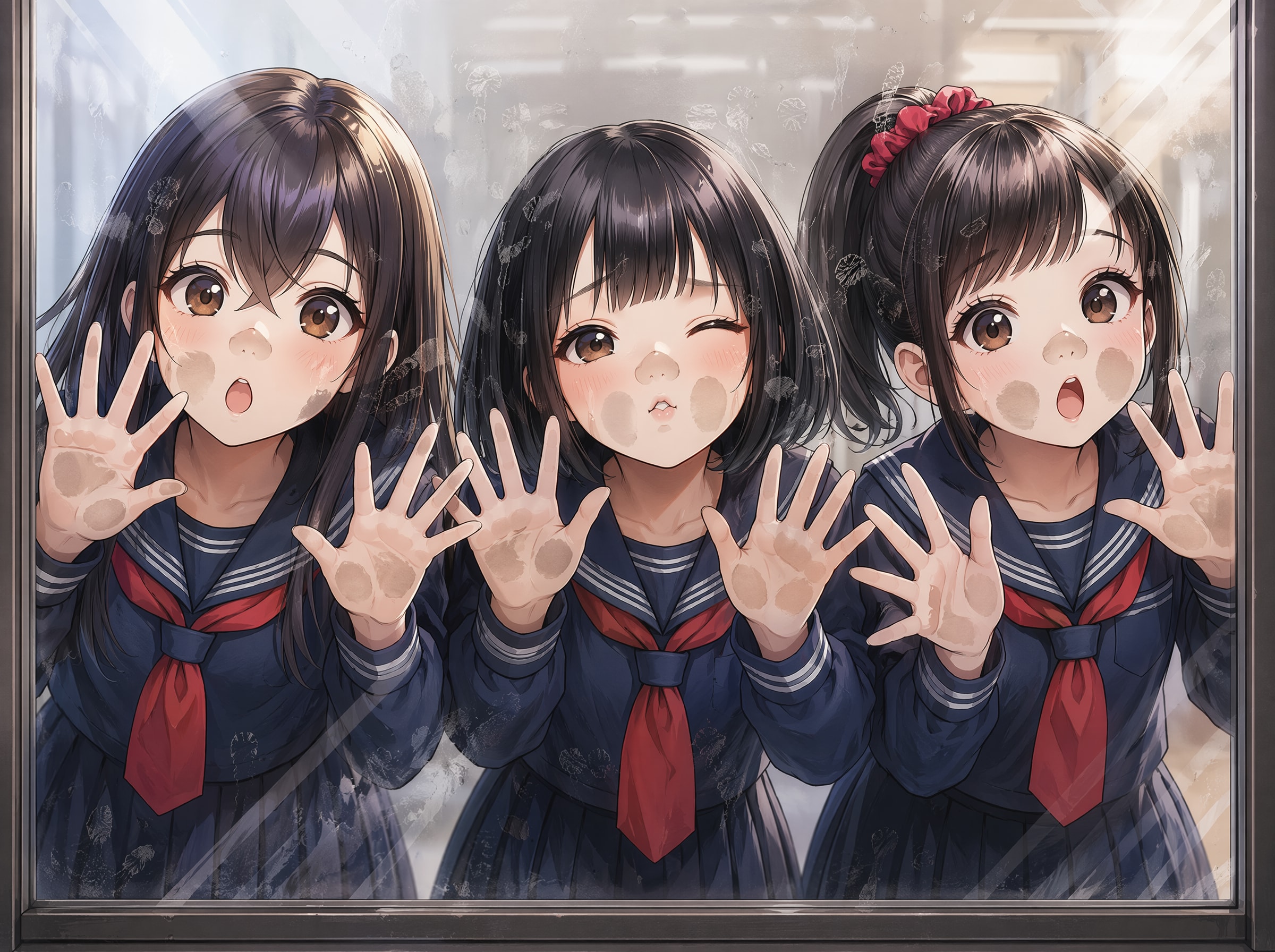 ガラス越しに