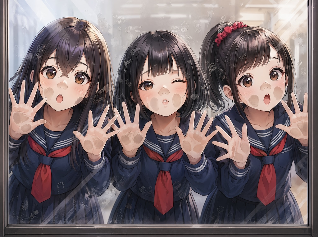 ガラス越しに