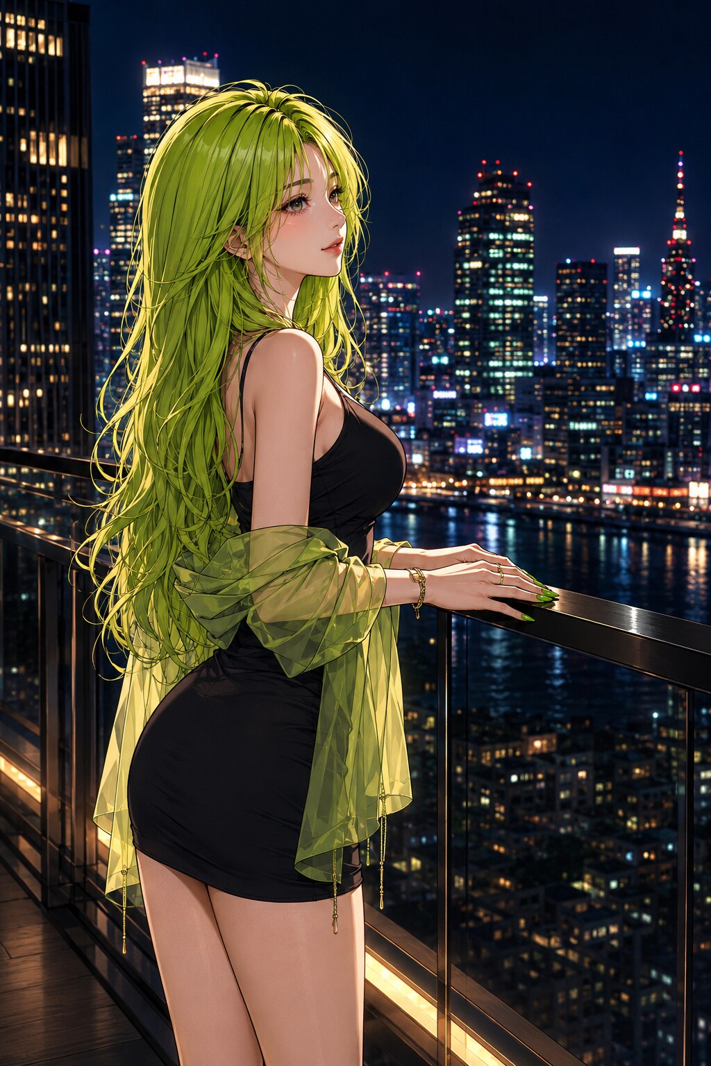 夜景×ライムちゃん | の人気AIイラスト・グラビア