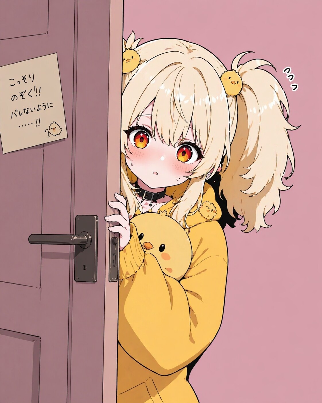 ぬいぐるみに挨拶してる.....