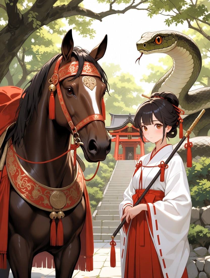 干支の交代（巳から午へ） | の人気AIイラスト・グラビア