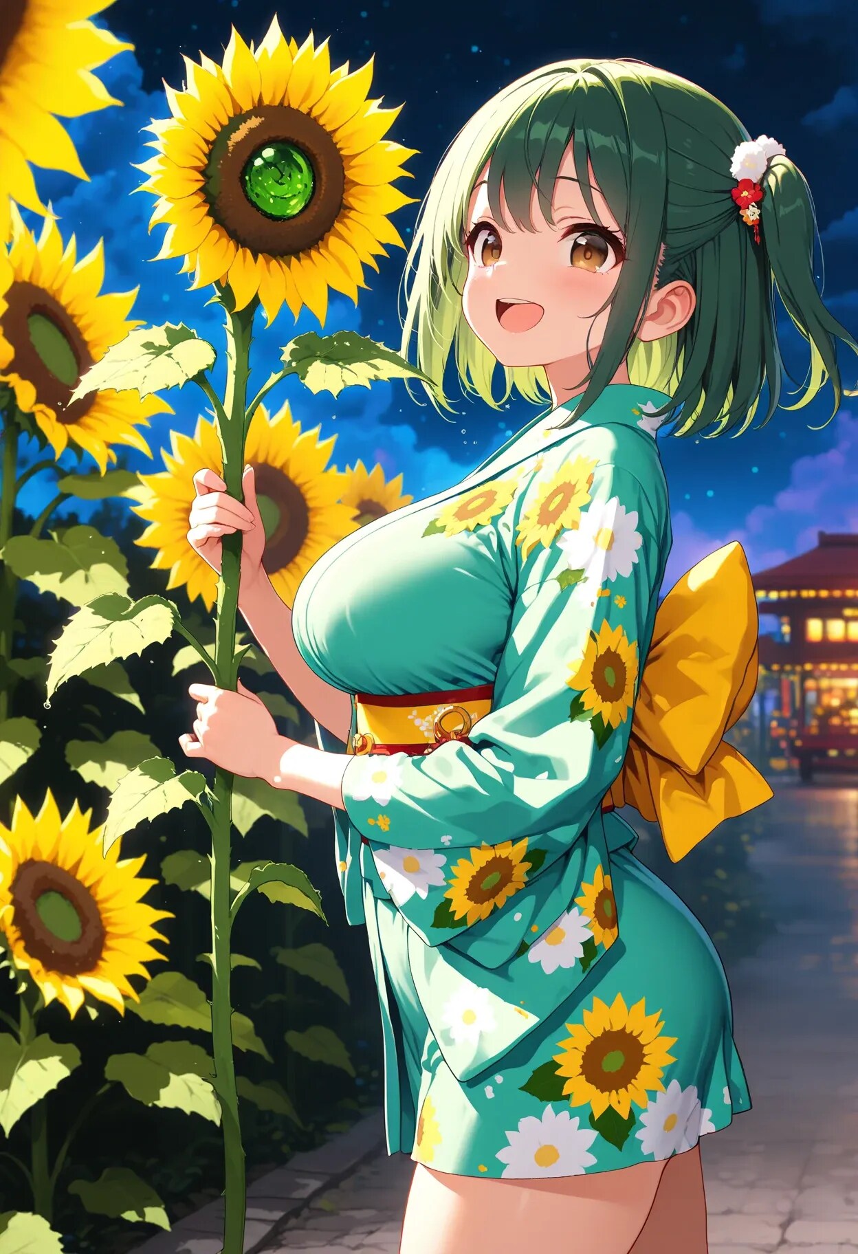 ひまわりが似合う よもぎちゃん♡ | の人気AIイラスト・グラビア