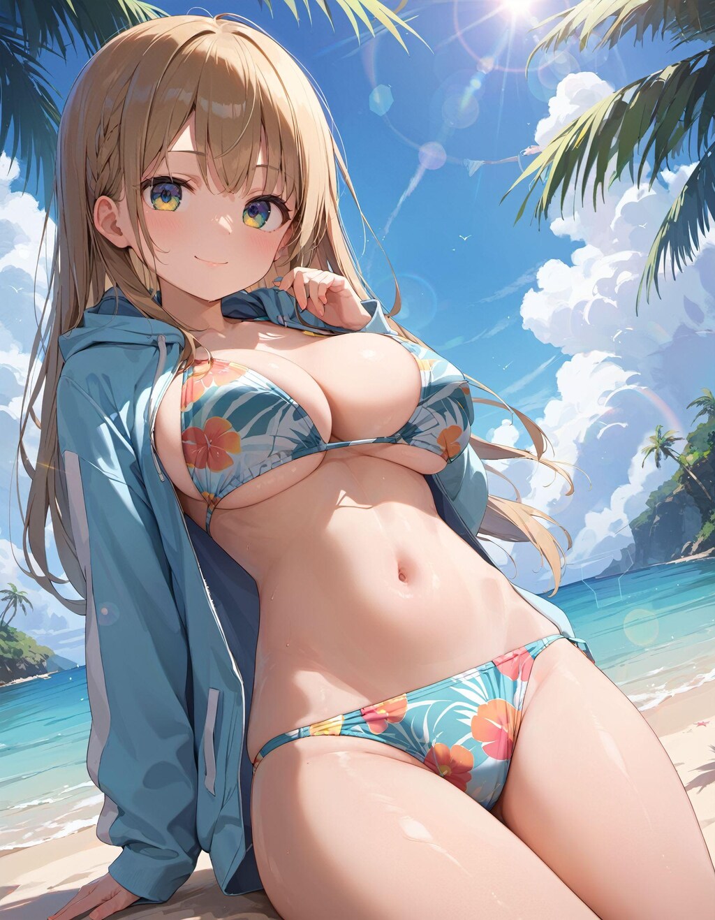 彼女が水着に着替えたら