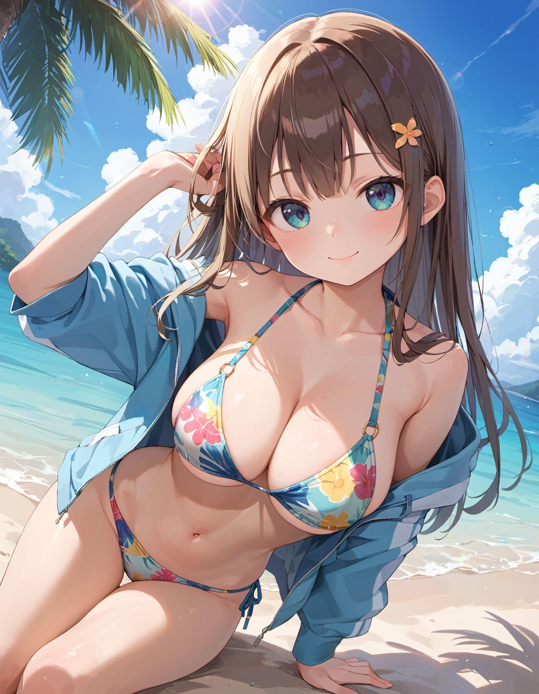 彼女が水着に着替えたら