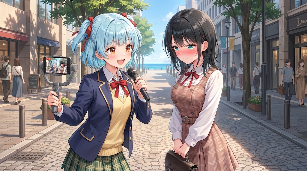 理保さんのインタビューを受けるウチの子たち