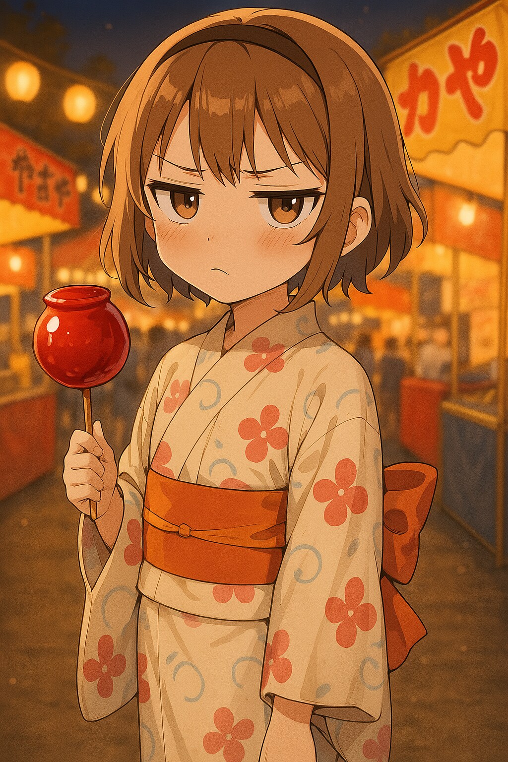 浴衣スタイルでジト目