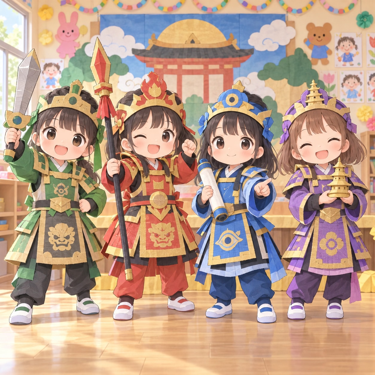 ちびっ子四天王／ちちぷい幼稚園 | の人気AIイラスト・グラビア