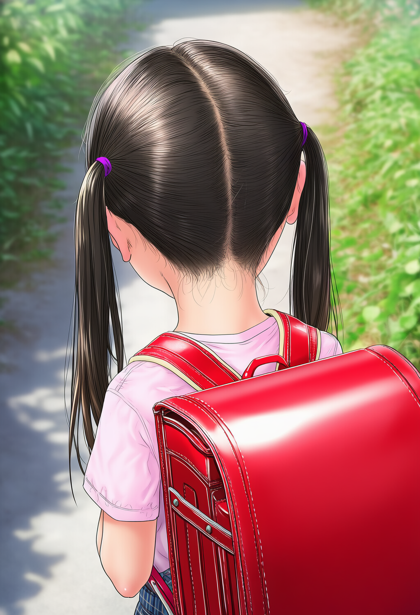 ランドセルを背負った少女を追いかける【JS後ろ姿】