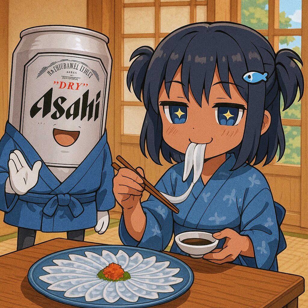 フグ刺しを食べるこなつちゃん