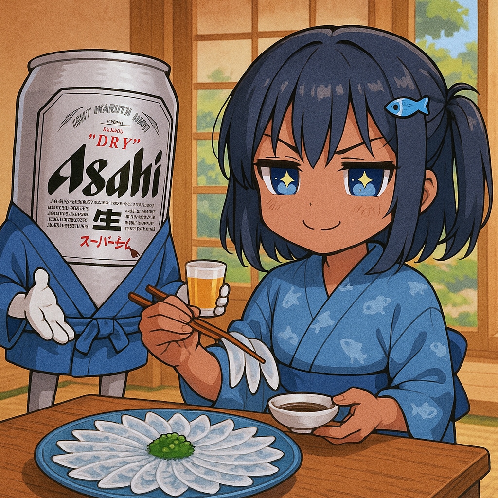 フグ刺しを食べるこなつちゃん