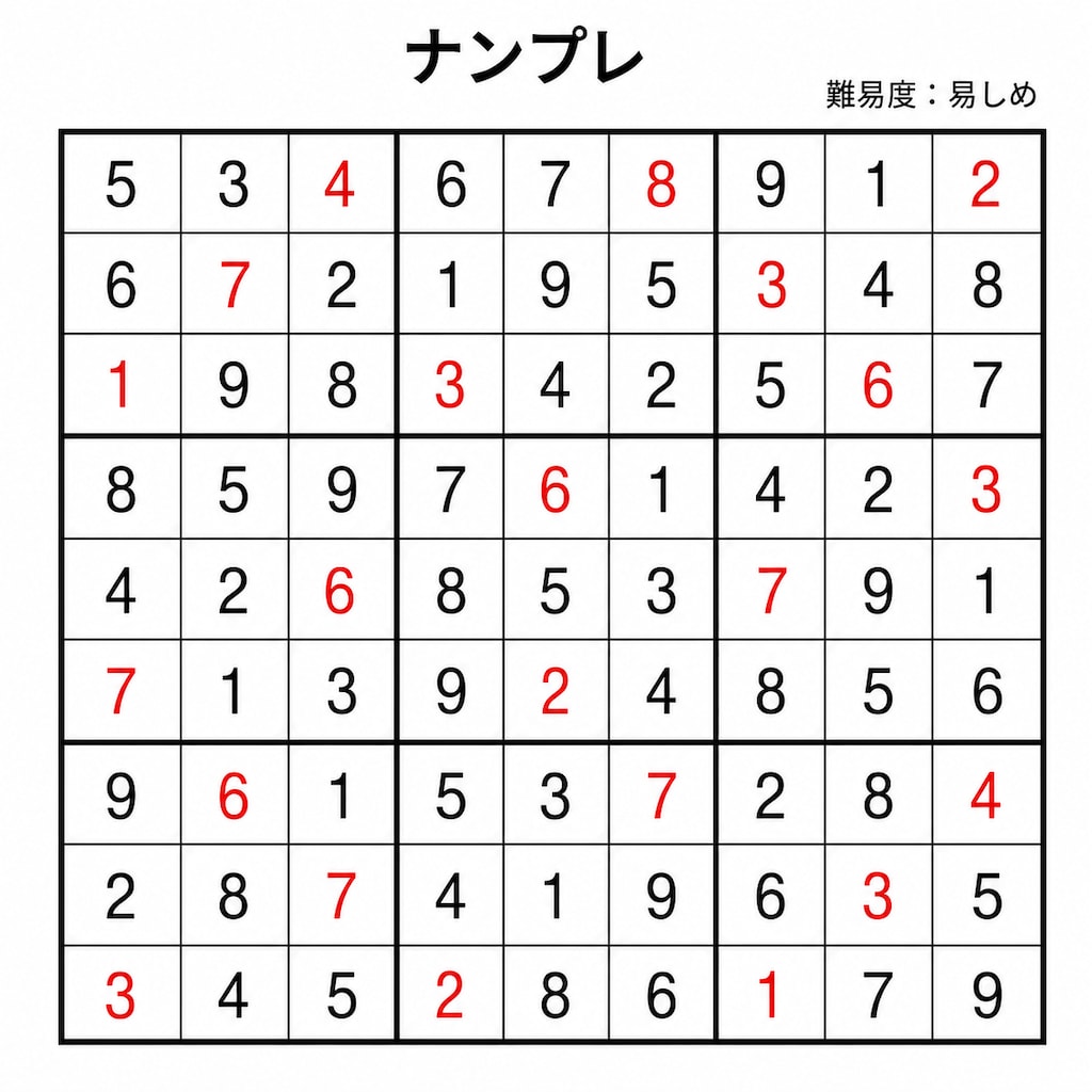 ナンプレ。
