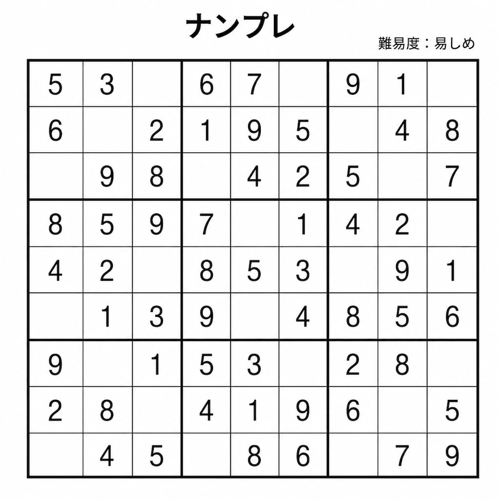 ナンプレ。