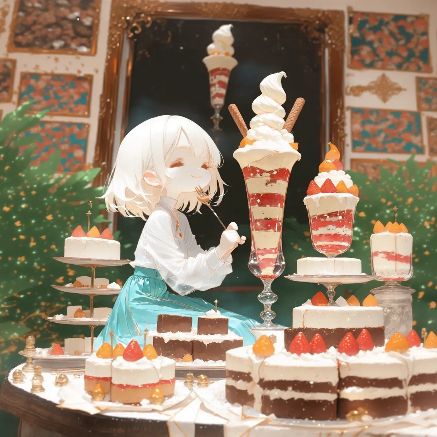 【夢のスイーツランド】思えばスイーツがやってくる！ | の人気AIイラスト・グラビア