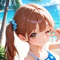 スク水サイドポニー女子　リゾート 5枚目