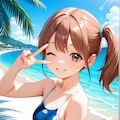 スク水サイドポニー女子　リゾート 6枚目