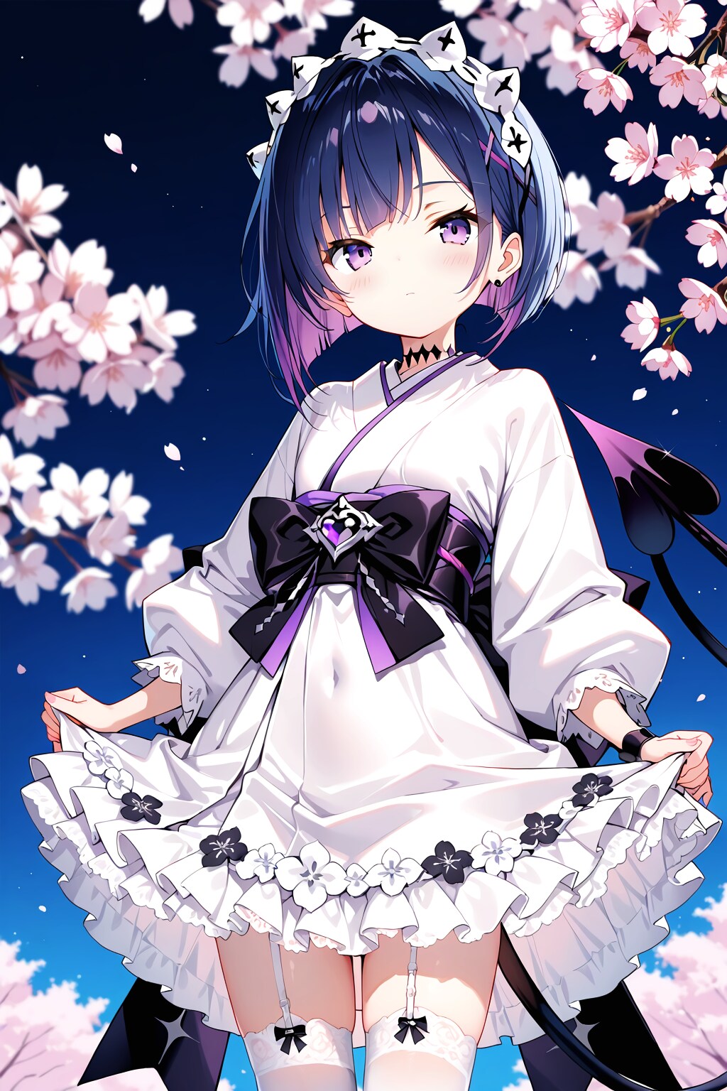 夜桜と尻尾 | の人気AIイラスト・グラビア