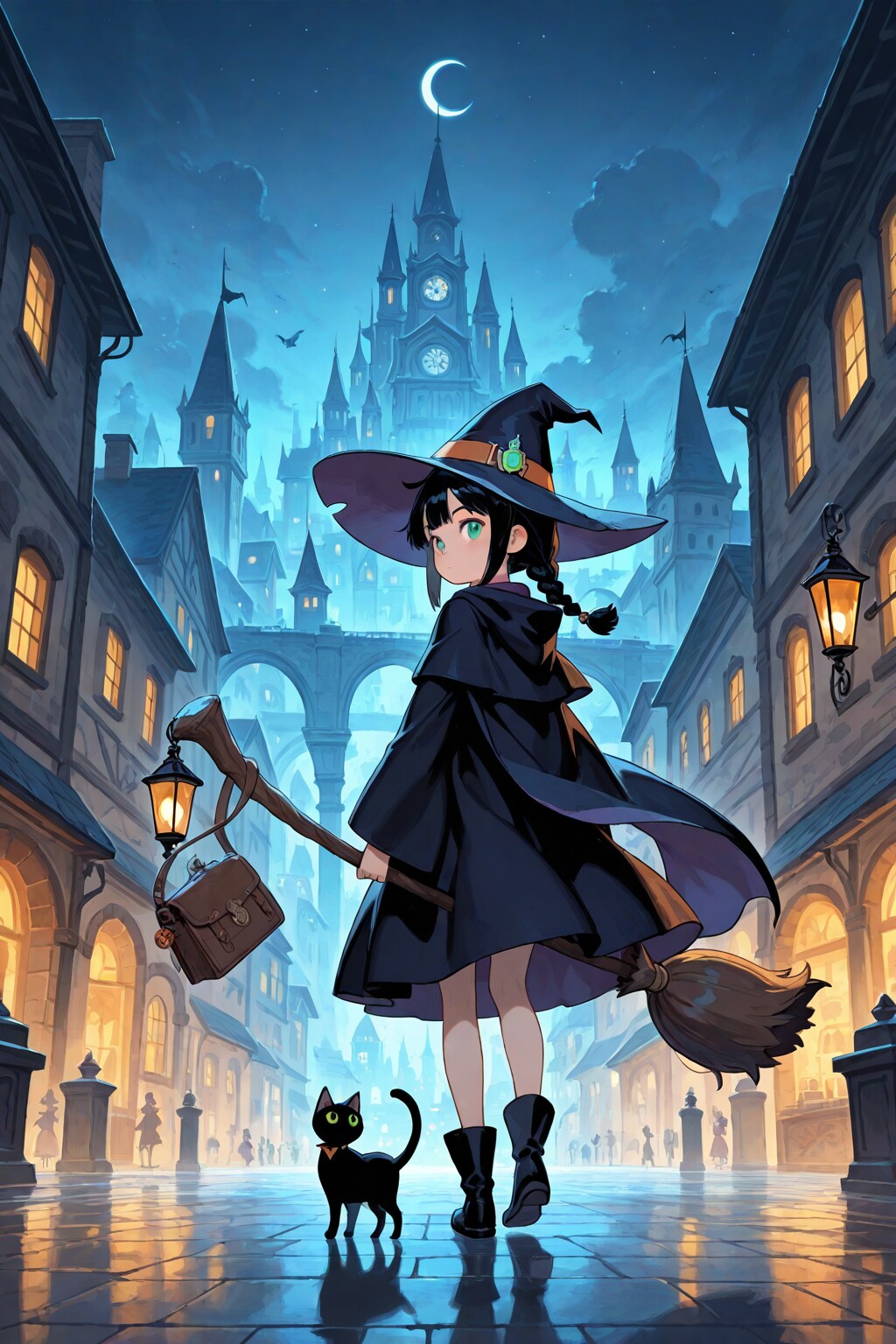 魔女と黒猫と夜の街