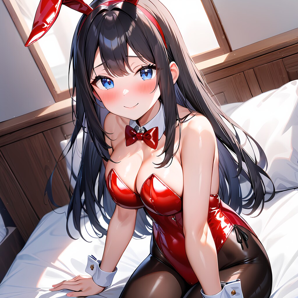 光沢赤エナメルバニーガール
