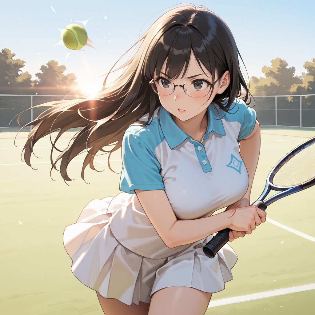 詩織ちゃん、テニスに挑戦