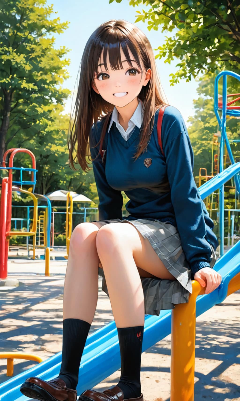 公園の女子高生