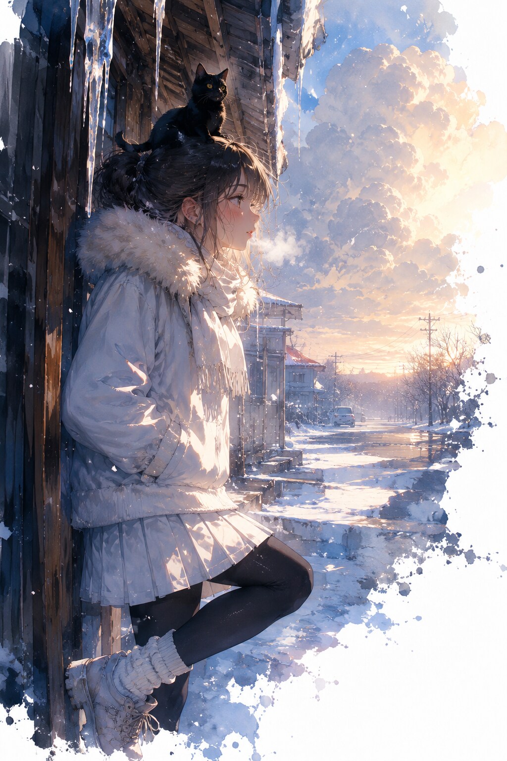 冬、もこもこ