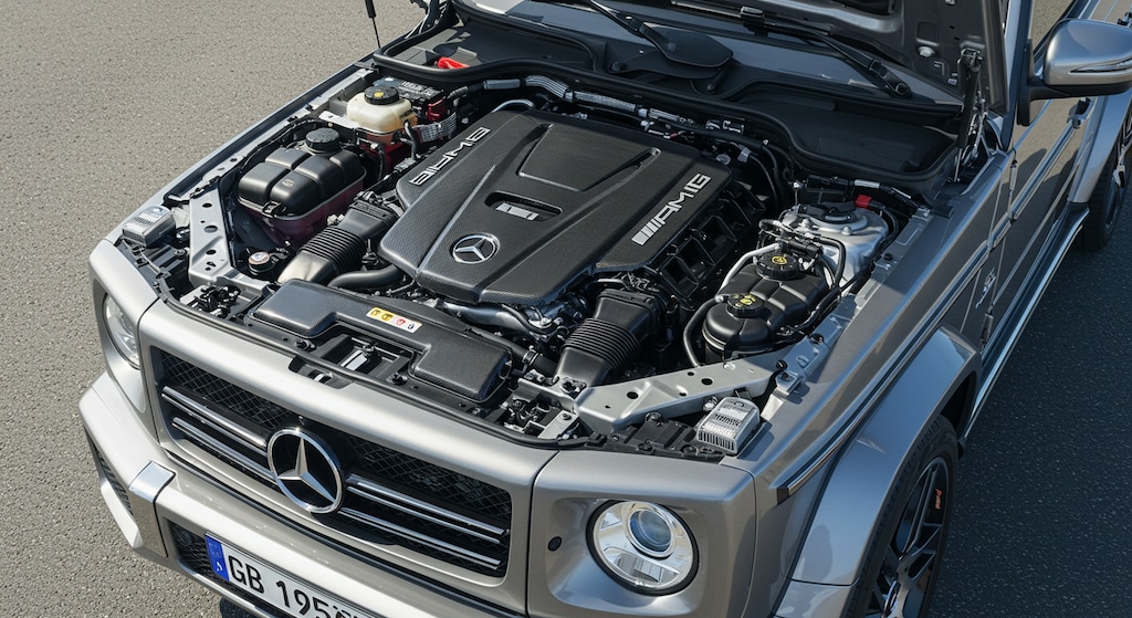 メルセデスベンツG500Lエンジンルーム
