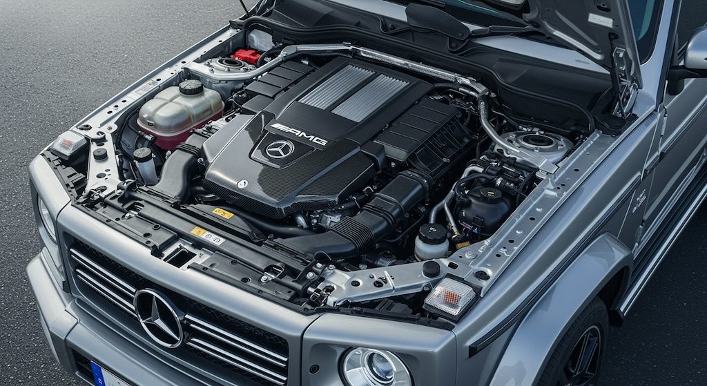 メルセデスベンツG500Lエンジンルーム