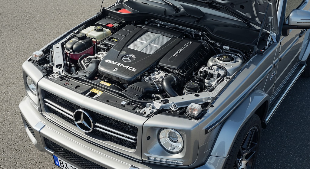 メルセデスベンツG500Lエンジンルーム