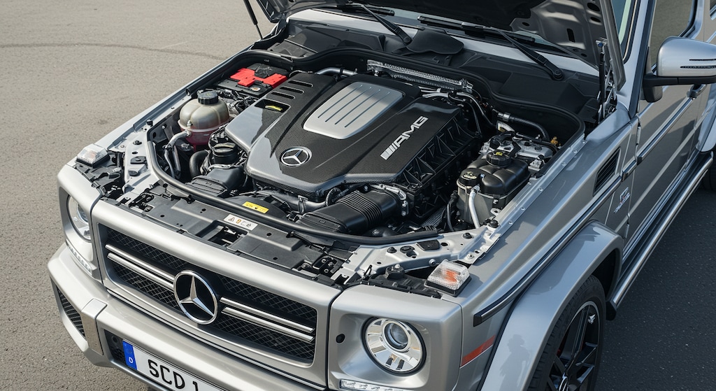 メルセデスベンツG500Lエンジンルーム