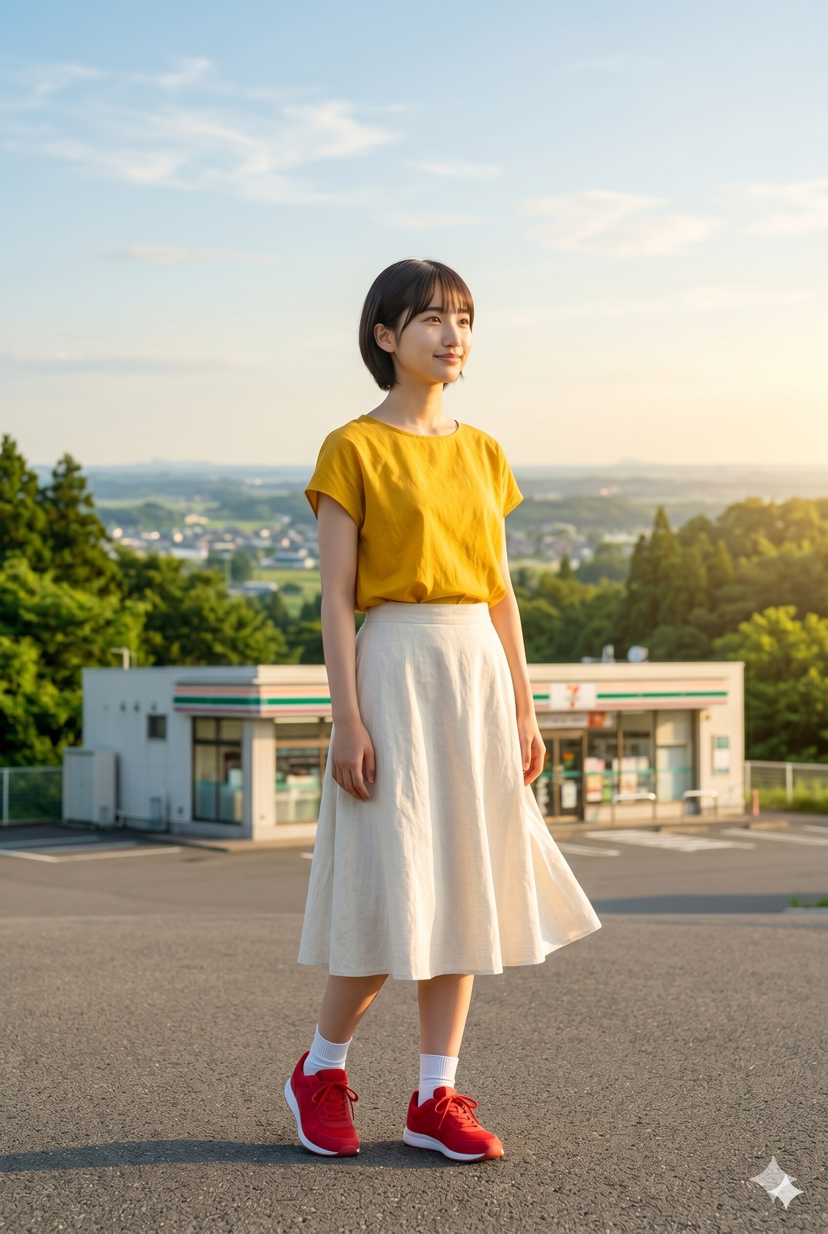 普通の美少女　高台のコンビニ